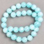 Aquamarine Beads on Thread (Plastic/Acrylic) Smooth Round Bead, diameter 12.5 mm ±, length 40 cm ±