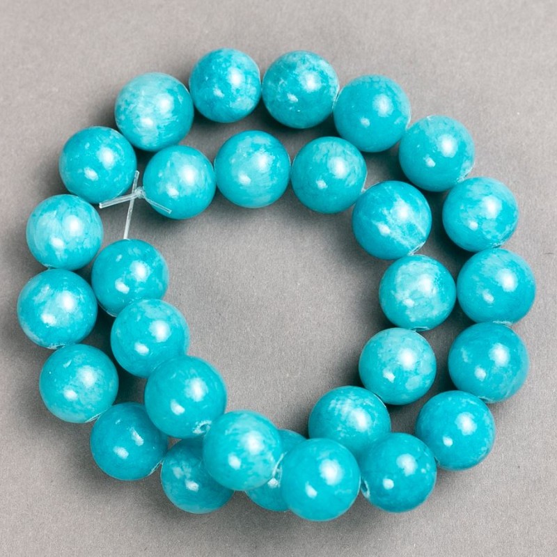 Beads on Thread Aquamarine (plastic/acrylic) smooth sphere, diameter 14mm+-, length 40cm+-