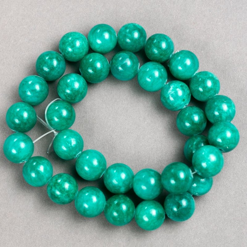 Beads on Thread Amazonite (artificial acrylic) smooth sphere, diameter 12.5 mm ±, length 40 cm ±