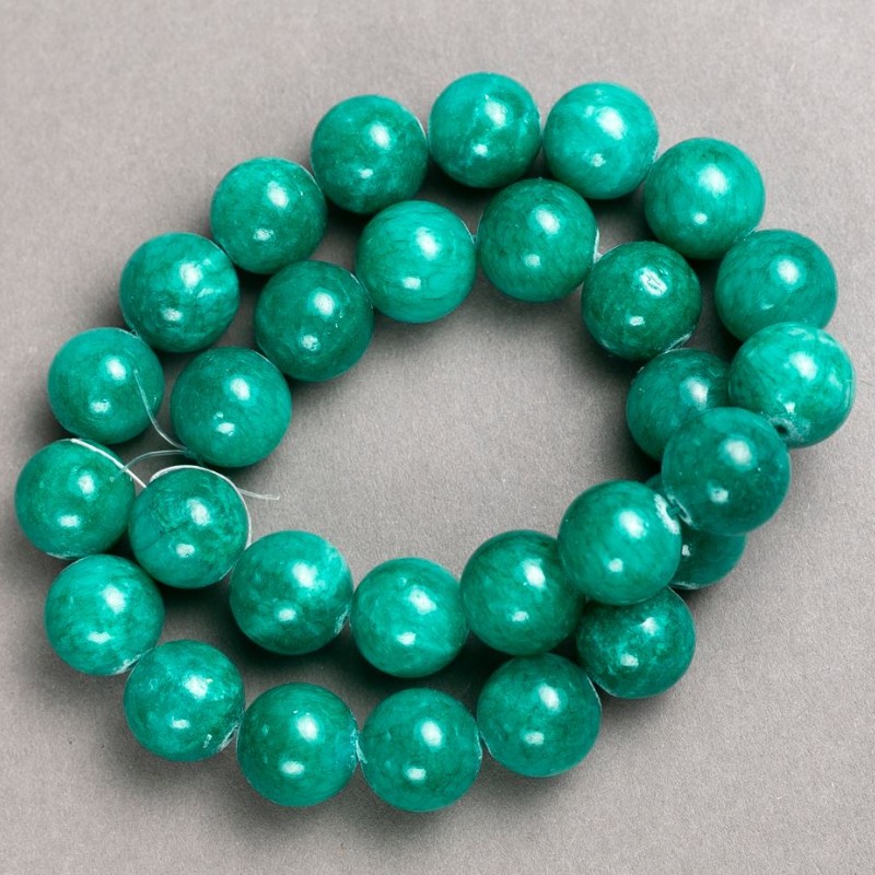 Beads on Thread Amazonite Imitation (acrylic) smooth round bead, diameter 14.5 mm±, length 40 cm±