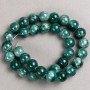 Beads on Thread Tuned Quartz (plastic acrylic) single bead color veridian smooth sphere, diameter 12.5mm±, length 40cm ±