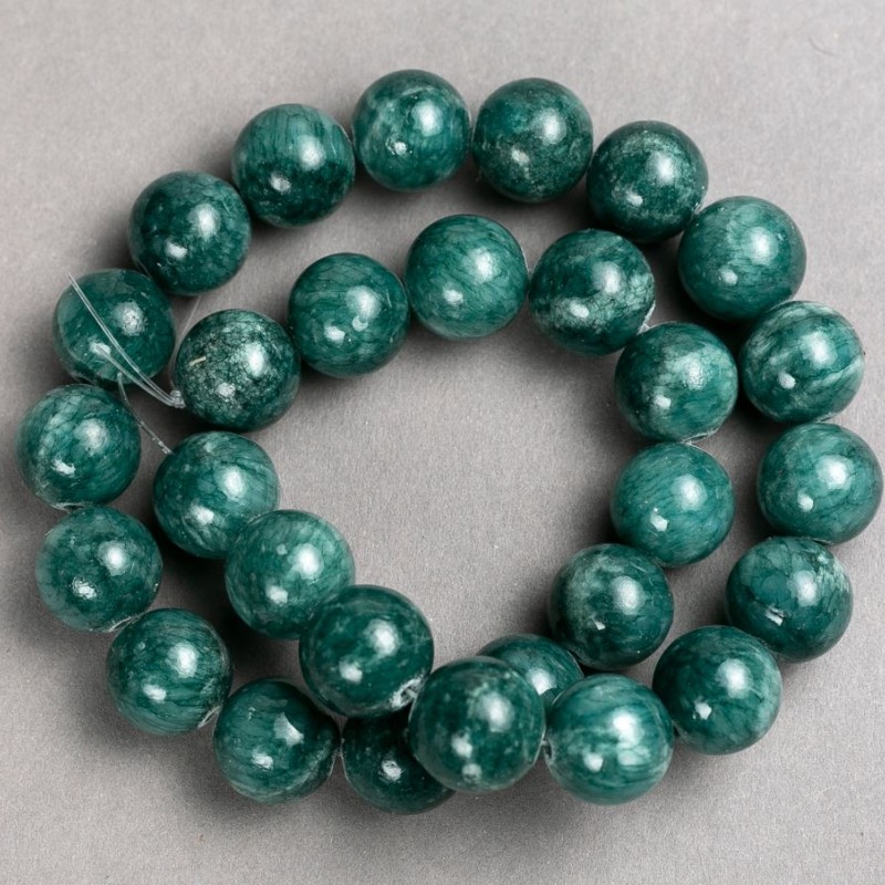 Beads on Thread Varied Quartz (plastic acrylic) single bead color verdant smooth sphere, diameter 14.5 mm ±, length 40 cm +