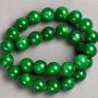 Turquoise imitation beads (acrylic) on thread smooth bead, diameter 14 mm±, length 40 cm ±