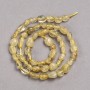 Rutilated Quartz Faceted Beads on Thread, 8x6 mm ±, length 39 cm ±
