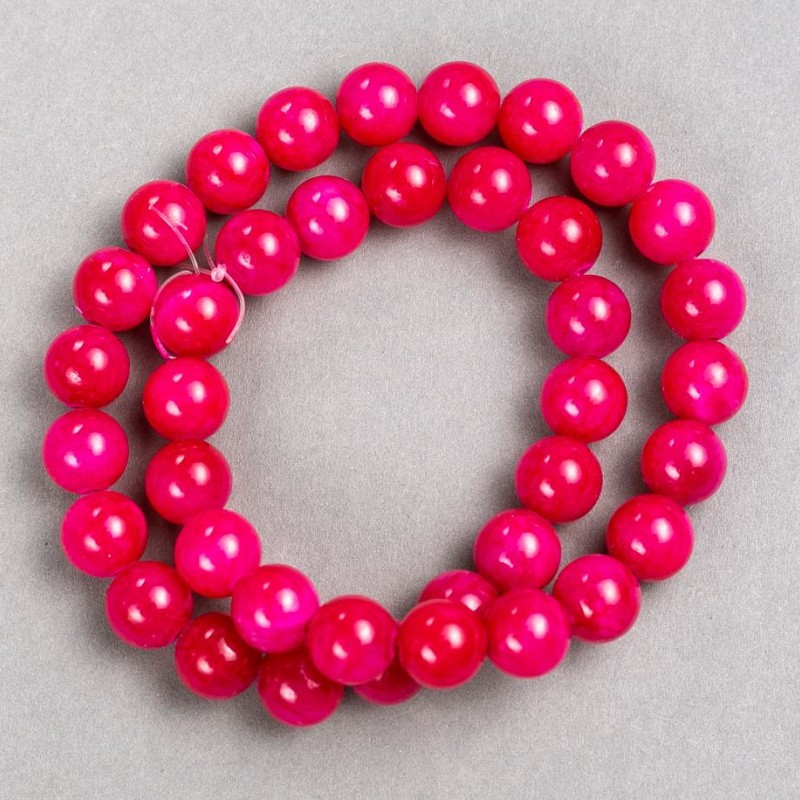 Turmaline Beads (Acrylic, Chunk) on thread, smooth round beads, diameter 10.5 mm±, length 40 cm ±