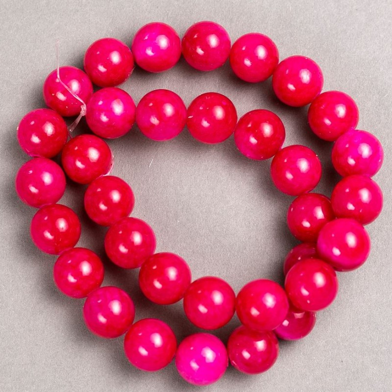 Turmaline Beads (Plastic Acrylic) on String with Smooth Round Bead, diameter 12.5 mm ±, length 40 cm ±