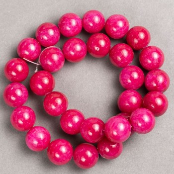 Turquoise-like Beads (artificial acrylic) on a thread, smooth round bead, diameter 14.5 mm ±, length 40 cm ±