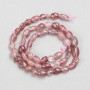 Natural Stone Beads Strawberry Quartz Tumbled, 8x6mm, length 39cm