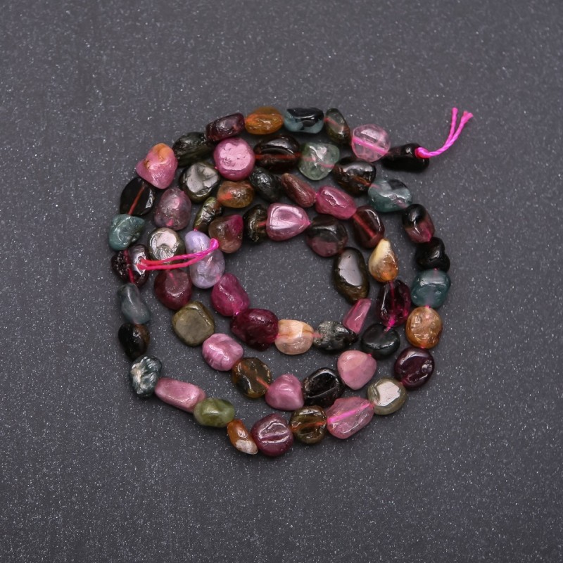 Turmaline Beads Cabochon 7 mm (±) diameter, thread 38 cm