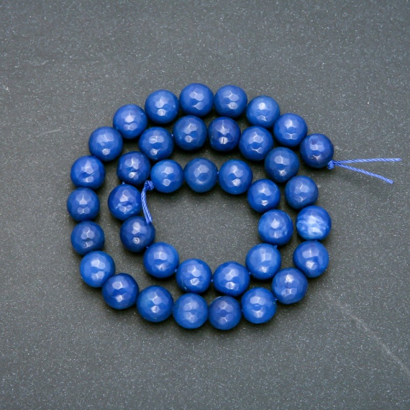 Apatite Beads on Thread, faceted ball, 10mm diameter, 38cm length
