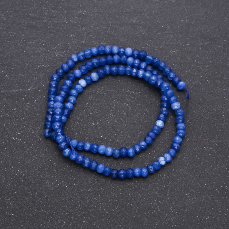 Lapis Lazuli Beads (Single) Faceted Rondelle, 4x3 mm, Thread Length 38 cm