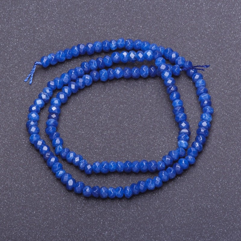 Lapis Lazuli Beads (each) Light Blue Faceted Rondelle, 4x3mm, 38cm chain