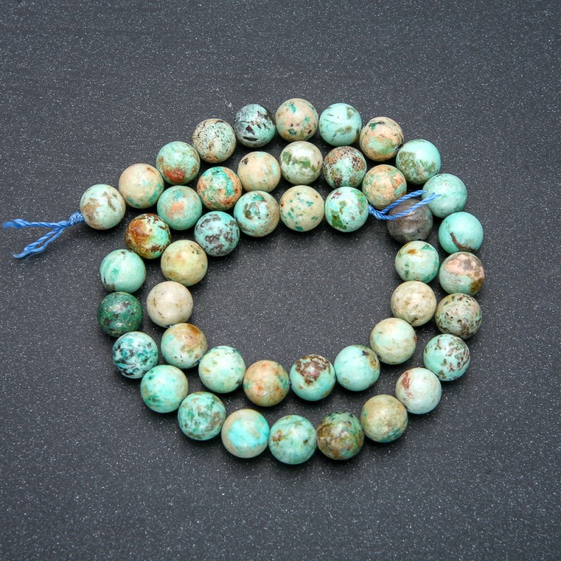 Amazonite Beads on Thread, Smooth Round Beads, 8mm Ø, Length 39cm