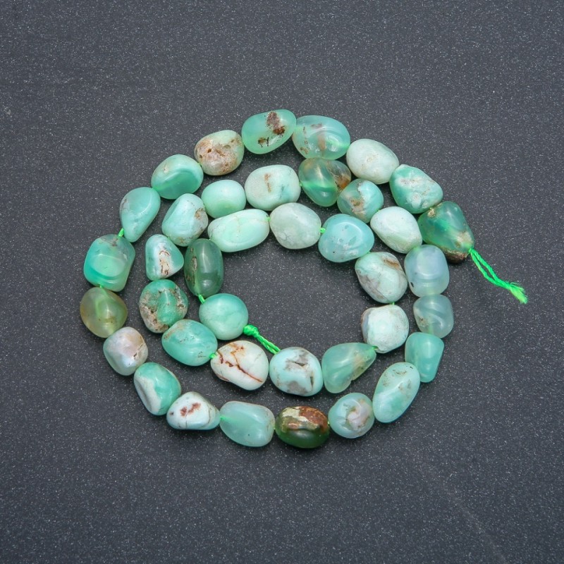 Chrysoprase Beads on Thread, faceted, 8x10 mm, length 40 cm +