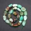 Natural stone beads Chrysoprase tumbled, diameter 11×16 (+ -) mm, length 38 cm