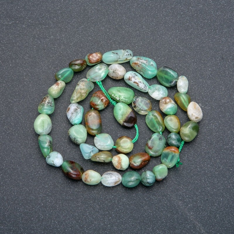 Chrysoprase Beads on Thread, Faceted, diameter 9x7 mm, length 41 cm +