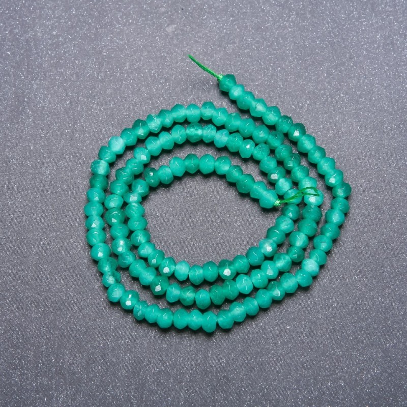 Amazonite Beads (Lotto) Faceted Rondelle, 4x3 mm, Thread Length 38 cm