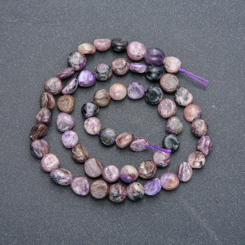 Charoite Faceted Beads on Thread, 7x8 mm, 41 cm length