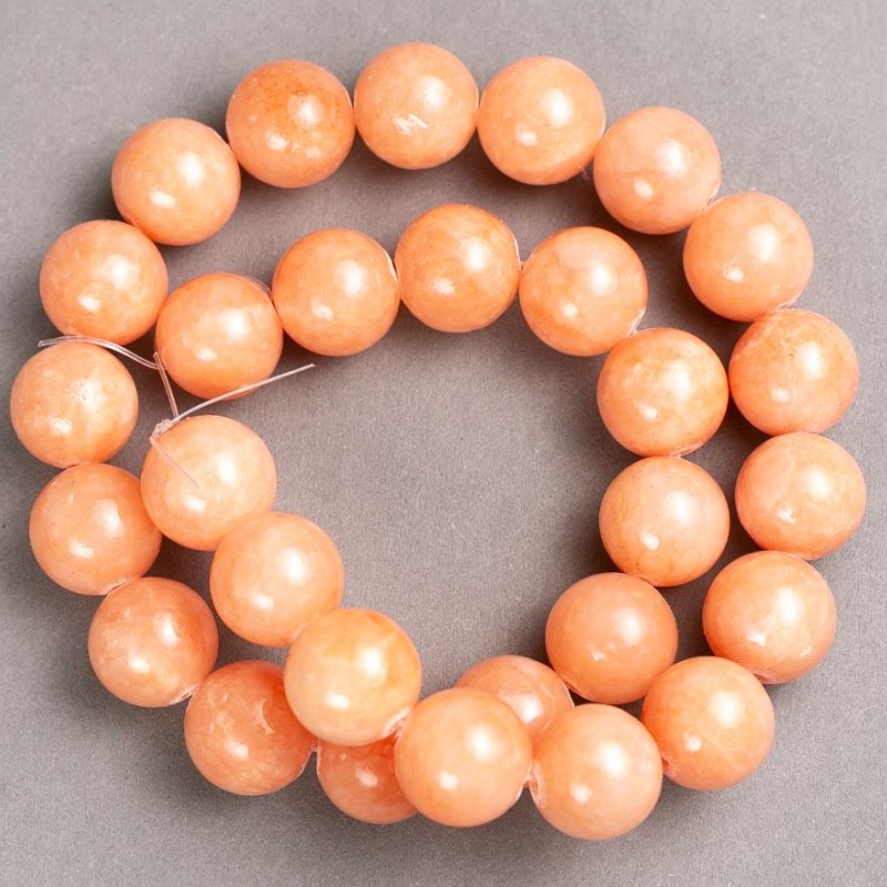 Threaded Beads Celestite (artificial acrylic) smooth ball, diameter 14 mm +-, length 39 cm