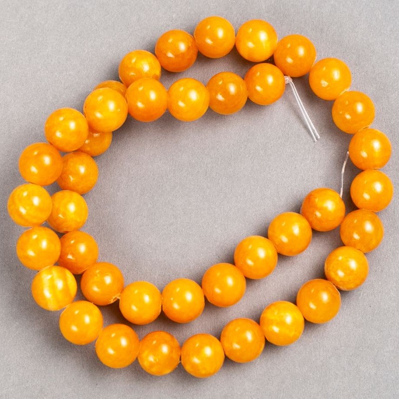 Beads on fishing line Citrine (artificial acrylic) smooth ball, diameter 10.5mm±, length 40cm±