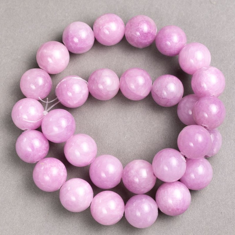 Kunsite Beads (artificial acrylic) on fishing line Smooth ball, diameter 14.5 mm±, length 40 cm ±