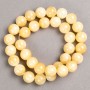 Beads on Thread - Pearlized (acrylic) smooth round bead, diameter 12.5mm ±, thread length 40cm ±