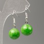 Earrings Chrysoprase (artificial acrylic), 14mm ball diameter, 35mm total length