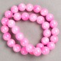 Strand beads on thread Strawberry Quartz (plastic acrylic) smooth ball, diameter 12.5mm±, thread length 39cm±
