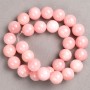 Beads on Thread Pink Quartz (plastic acrylic) smooth ball, diameter 14.5 mm±, length 39 cm±