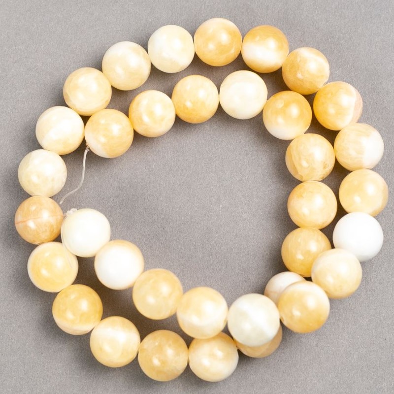 Beads on thread Pearlized (artificial acrylic) smooth ball d 12.5+- mm, length 39cm+