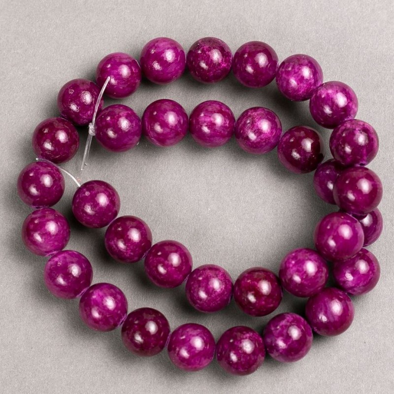 Gems on a Thread Burgundy Acrylic Quartz Beads on Thread (single) round bead, diameter 12.5mm±, length 40cm±