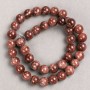 Beads of Selenite (artificial acrylic) on thread, smooth round bead, diameter 10.5 mm ±, length 40 cm ±