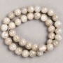 Beads on Thread Durable Quartz Imitation Beads (Plastic Acrylic) Gray Smooth Sphere, diameter 10.5 mm ±, length 39 cm +