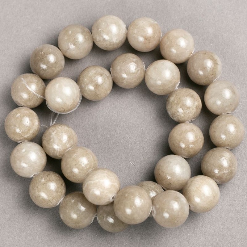 Beads on Thread Suspended Pinked Quartz (imitation acrylic) Grey smooth ball, diameter 14mm±, length 40cm ±