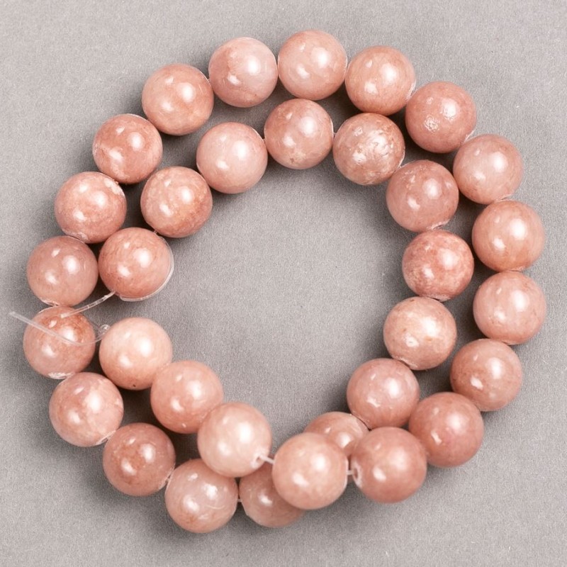 Strung beads on thread Strawberry Quartz (acrylic, plastic) smooth sphere, diameter 12.5 mm ±, length 40 cm ±