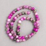 Beads, acrylic, raspberry-gray-green "Agate" (individual, on fishing line) smooth round 6mm±, length 40cm±
