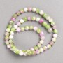 Beads green-pink-white "Turquoise" (artificial acrylic) on beading thread smooth sphere, diameter 6mm±, length 40cm±