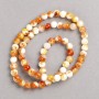 White-Burnt Sardo like Coral Beads on Thread Smooth Round 6mm±, 40cm±