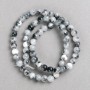 Beads, Gray-White Transparent "Hairy Quartz" (single acrylic) on a fishing line, smooth ball, diameter 6mm±, length 40cm ±