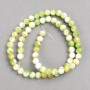 Green-Yellow-White Agate Beads (plastic/acrylic) on a thread, smooth round bead, diameter 6mm±, length 40cm ±
