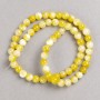 Jadeite Beads Yellow-Lemon White 6mm Acrylic One-Hawn on Thread Smooth Round Beads ±40cm
