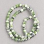 Beads Green-Gray-White “Agate” (artificial acrylic) on a fishing line with smooth round beads, diameter 6mm±, length 40cm ±