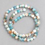 Beads white-blue-brown "Agate" (plastic acrylic individual) on a thread smooth ball, diameter 6mm±, length 40cm ±