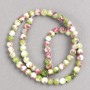 Green teal pink white Turquoise-like Acrylic Beads on Thread, Smooth Round 6mm, 40cm length