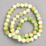 Beads green-yellow-white "Agate" (piece, acrylic) on thread smooth ball, diameter 8mm±, length 40cm ±