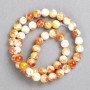 White-Bronze Coral Beads "Carnelian" (artificial acrylic) on fishing line smooth bead, diameter 8mm±, length 40cm ±
