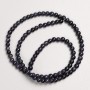 Beads on Thread from Natural Stone Aventurine Blue Sand Night Cairo, smooth round 4mm diameter, 37cm length +