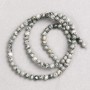 Jasper Beads Oceanic Gray on Thread, Smooth Round Beads 4mm Diameter, 38cm+ Length
