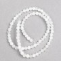 White Quartz Beads on Thread, smooth round bead, diameter 4mm±, length 38cm±
