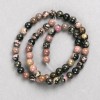 Rhodonite Beads on Thread, Smooth Round Bead, 6.5 mm ±, Length 38 cm ±